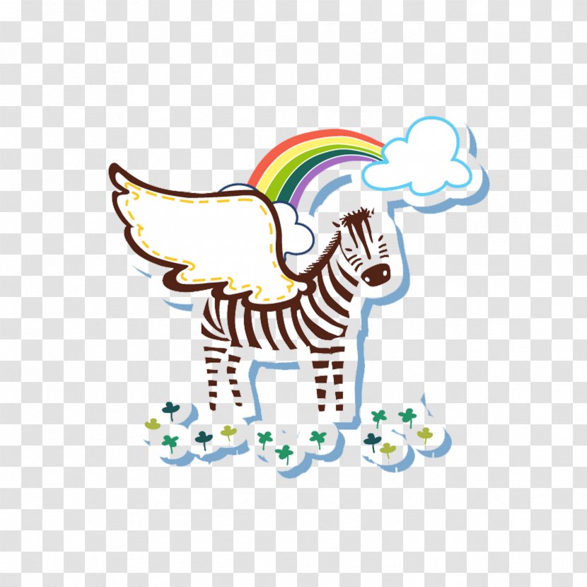 Cartoon Zebra Illustration - Horse Like Mammal - Pegasus Transparent PNG