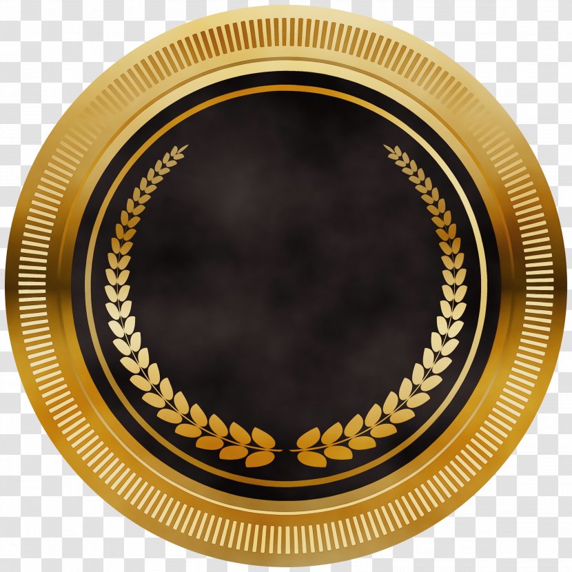 Gold Badge - Plate - Metal Tableware Transparent PNG