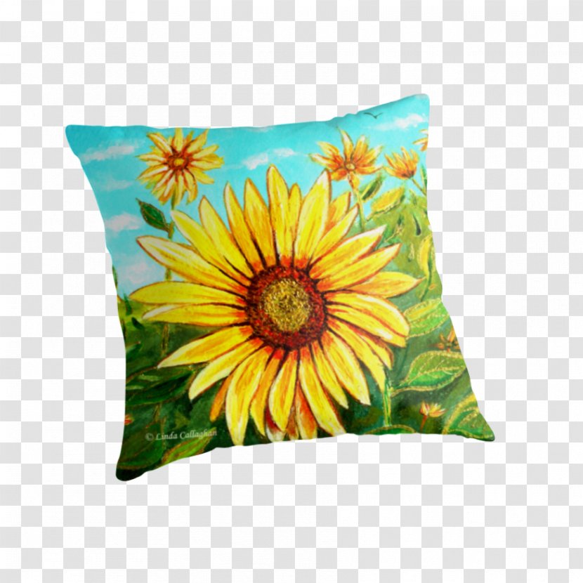 Common Sunflower Cushion Throw Pillows Seed - Flowering Plant - Leaf Transparent PNG