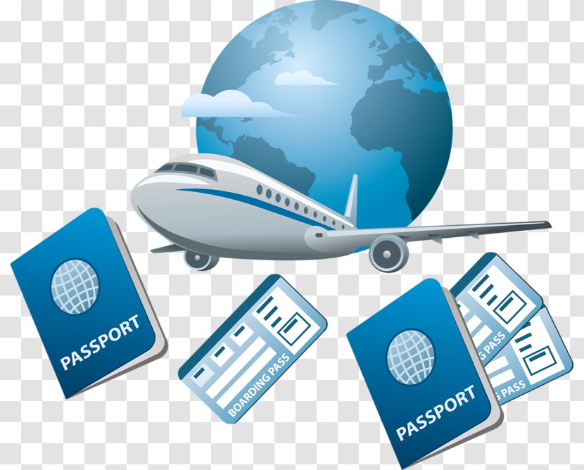 Air Travel Flight Airplane Icon - Airline Ticket - Passport And Earth Transparent PNG