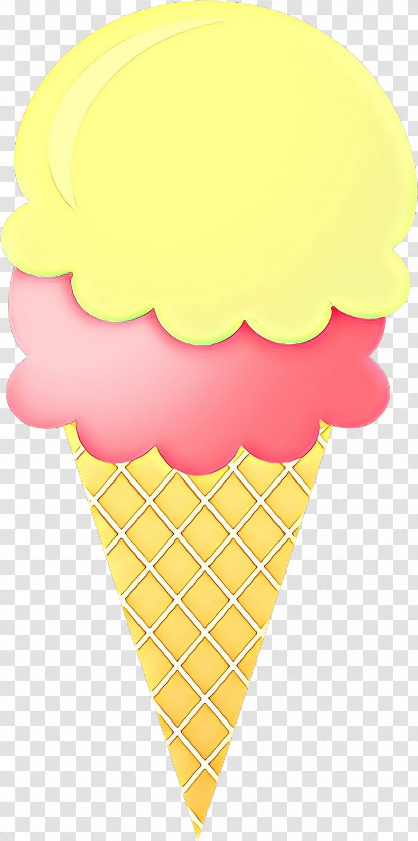 Ice Cream Cone Background - Yellow - American Food Dairy Transparent PNG
