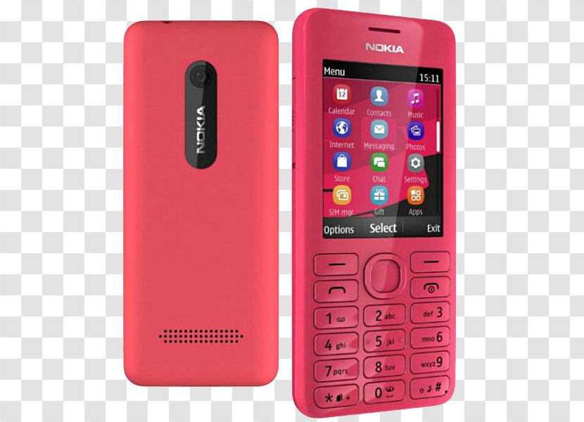 Nokia 206 Asha Series Dual SIM Smartphone - Microsoft Lumia Transparent PNG