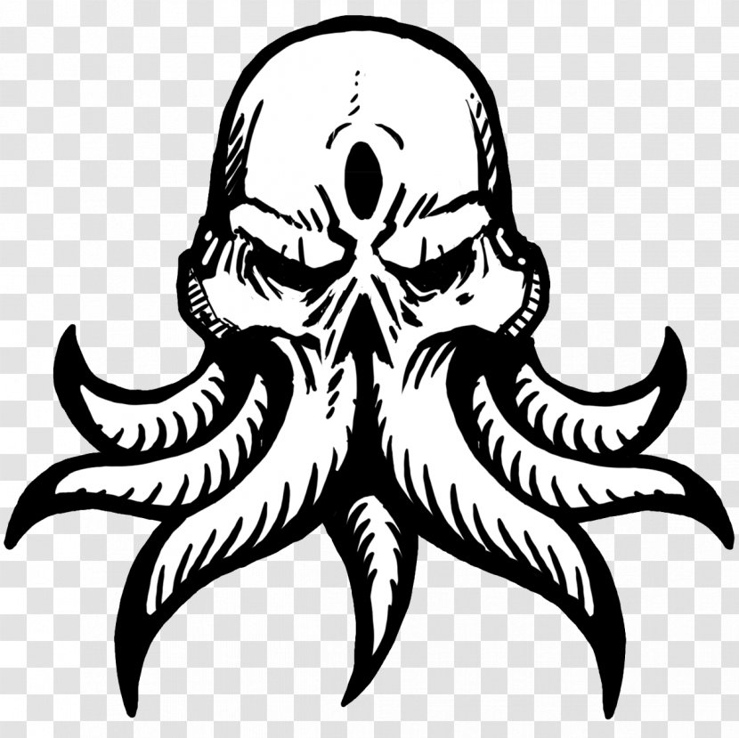 The Call Of Cthulhu T-shirt Decal Sticker Logo - Black And White Transparent PNG