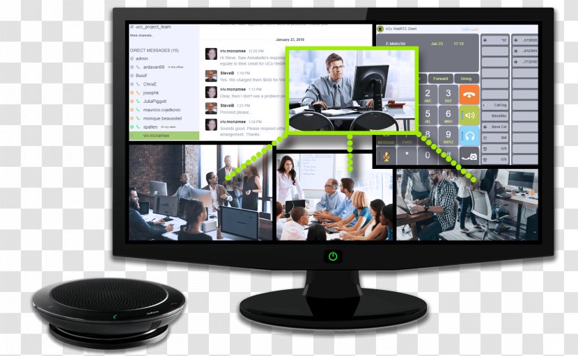 Computer Monitors Call Centre IP PBX Video Business Telephone System - Speakerphone Transparent PNG