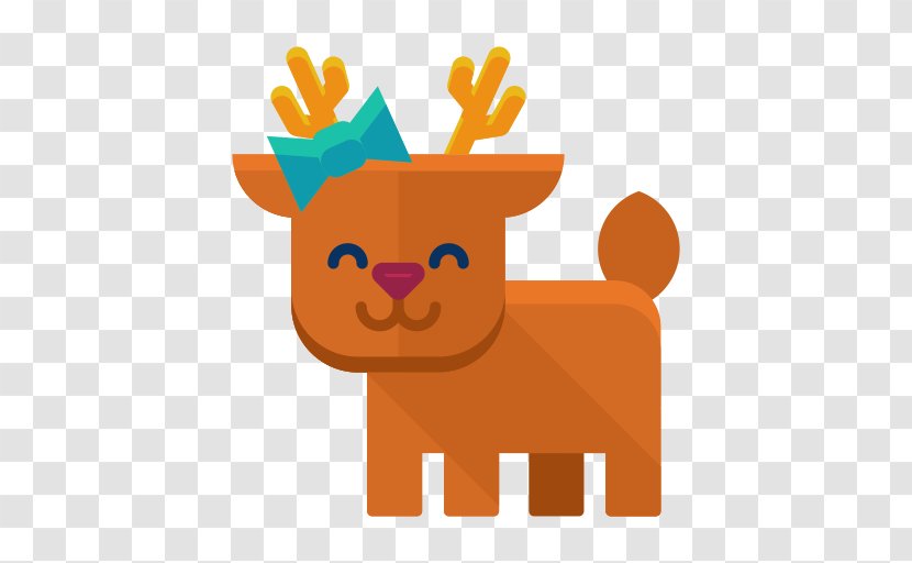 Reindeer Christmas Day Emoticon - Orange Transparent PNG