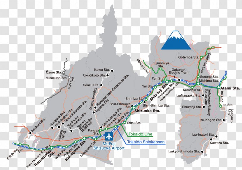 Shizuoka Mount Fuji Yamanashi Prefecture Map Japan Rail Pass Transparent PNG