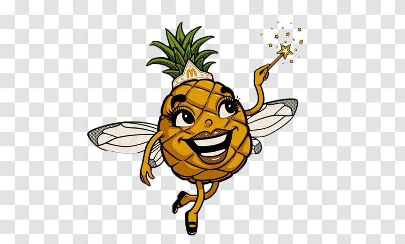 Milkshake Shamrock Shake Fruit Cartoon McDonald's - Invertebrate - Pineapple Elf Transparent PNG