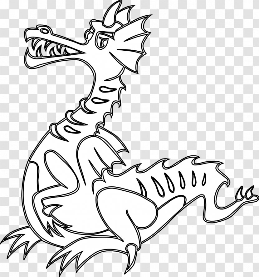 Dragon Black And White Free Content Clip Art - Plant - Line Transparent PNG