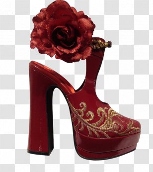 Slipper High-heeled Footwear Shoe - Red - Safflower Heels Transparent PNG