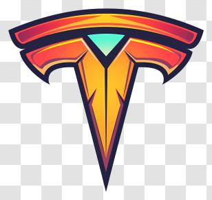 Telsa Logo - Stylized Tesla Logo With Fiery Gradient Tones Transparent PNG