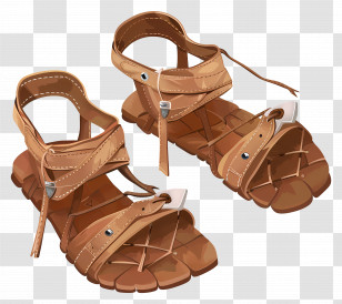 Gladiator Sandals - Brown Leather Sandals Design Transparent PNG