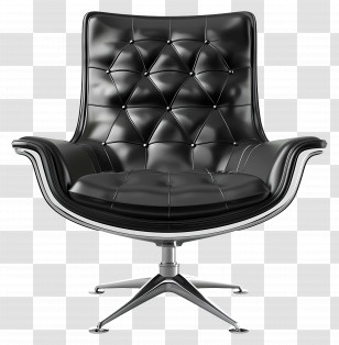 Black Chair - Modern Black Designer Chair Transparent PNG