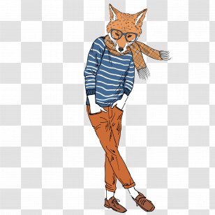 Drawing Royalty-free Fashion Illustration - Muscle - Hand-painted Fox Transparent PNG