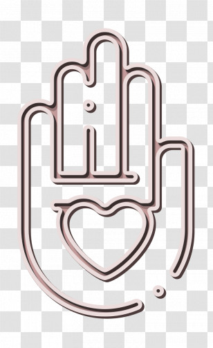 Heart Icon Hand Icon Esoteric Icon Transparent PNG