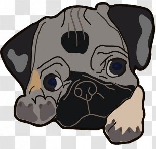 Pug Puppy Chinese Crested Dog Clip Art - Face - Tibetan Terrier Transparent PNG
