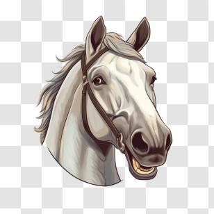 Horse - White Horse Head Illustration Transparent PNG