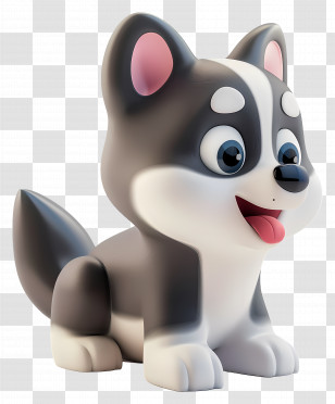 Husky Puppy - Cute Cartoon Dog Transparent PNG