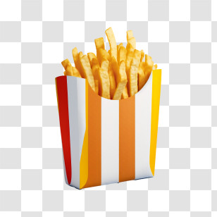 French Fry - French Fries In Colorful Box Transparent PNG