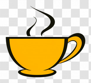 Coffee Logo - Yellow Steaming Coffee Cup Illustration Transparent PNG