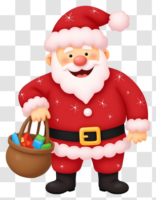 Christmas Santa Claus - Santa Claus With Gift Bag Transparent PNG