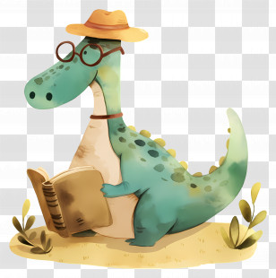 Dinosaur Reading Book - Dinosaur Reading A Book Transparent PNG