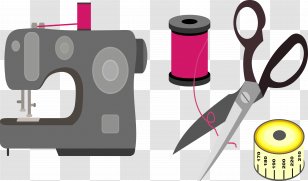 Sewing Needle Machine Notions - Thread - Machines And Scissors Transparent PNG