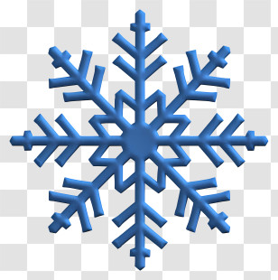 Snowflake - Blue Ice Snowflake Design For Winter Transparent PNG
