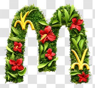Mcdonalds Logo - Leafy Floral Letter M Decoration Transparent PNG