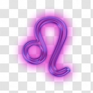 Zodiac Neon Astrology Symbol - Magenta - Leo Sign Transparent PNG