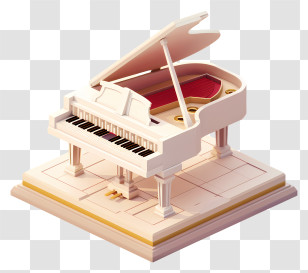 Piano - Elegant White Grand Piano Transparent PNG