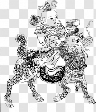 Qilin Clip Art - Flower - Fairchild Riding The Unicorn Pattern Transparent PNG