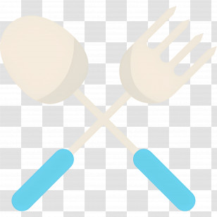 Fork Spoon - Spoon And Fork With Blue Handles Transparent PNG