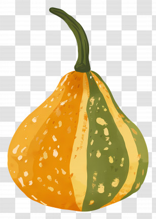 Striped Gourd - Striped Gourd Illustration For Fall Season Transparent PNG