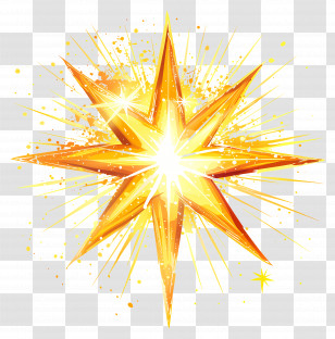 Shining Star - Golden Starburst Shine Illustration Transparent PNG