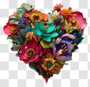 Heart Shaped Flower Arrangement - Heart Shaped Floral Arrangement Transparent PNG
