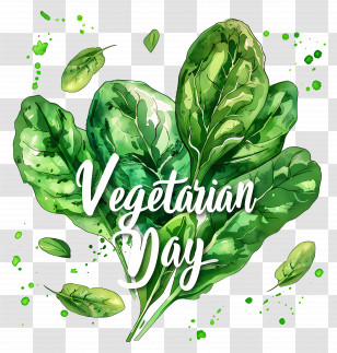 World Vegetarian Day - Green Spinach Leaves For Vegetarian Day Transparent PNG