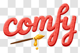 Comfy Logo - Comfy Red Brush Lettering Transparent PNG