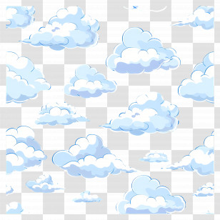 Clouds Pattern - Dreamy Blue And White Fluffy Clouds Illustration Transparent PNG