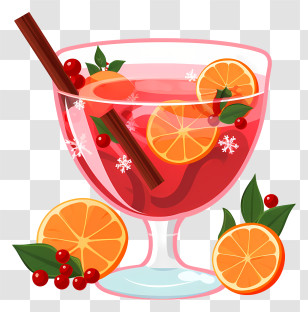 Festive Drink - Festive Holiday Punch Drink Illustration Transparent PNG