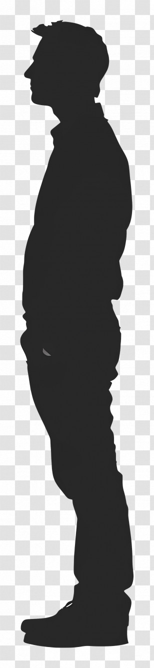 Man Silhouette - Side Profile Silhouette Of A Man Transparent PNG