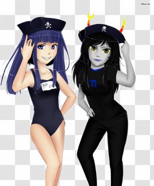 Black Hair Uniform Animated Cartoon - Flower - Erika Furudo Transparent PNG