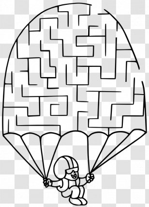Corn Maze Clip Art - Monochrome Photography - Parachute Transparent PNG