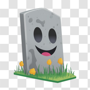 Headstone - Cartoon Happy Gravestone In Fun Style Transparent PNG