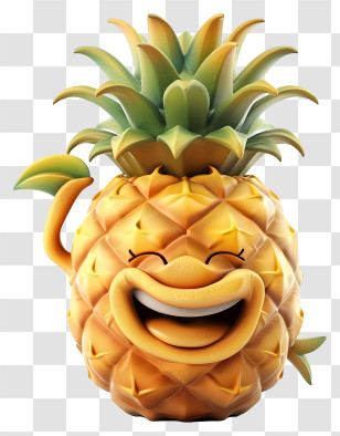 3d Cartoon Fruit - Happy Pineapple Cartoon Design Transparent PNG