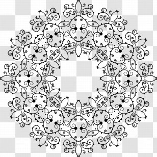 Line Art Drawing Clip - Floral Design - Creative Transparent PNG