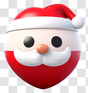 Christmas Sphere - Cute Santa Claus Face Transparent PNG