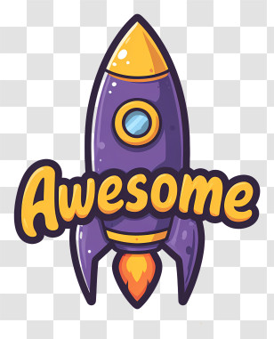 Awesome - Awesome Purple Rocket Transparent PNG