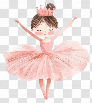 Ballet - Ballerina In Pink Dress Illustration Transparent PNG