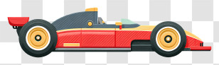 Cadillac F1 - Red And Yellow Race Car Transparent PNG