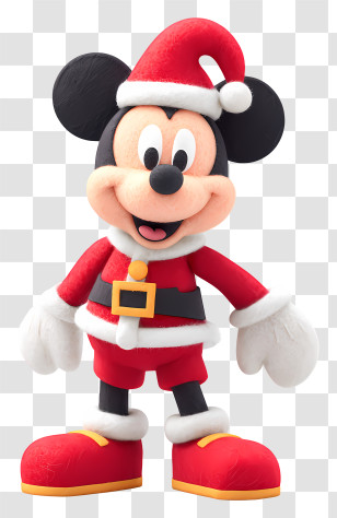 Santa Mickey Mouse - Mouse Dressed As Santa Claus Transparent PNG